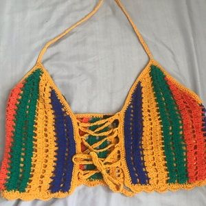 Woven forever21 crop top in size small